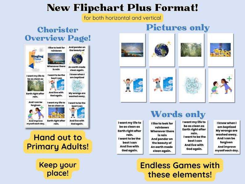 LDS Singing Time Flip Chart Holding Hands Around the World (digital