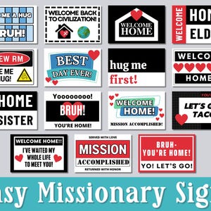 15 EASY Print LDS Missionary Signs | Homecoming Airport Posters | LDS Missionary Print | Returned Missionary Airport Signs | Welcome Home