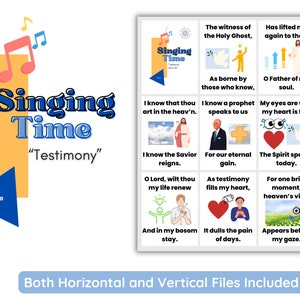 LDS Singing Time | Testimony | Primary Music | Singing Time Flip Chart for Primary Come Follow Me | Instant Download