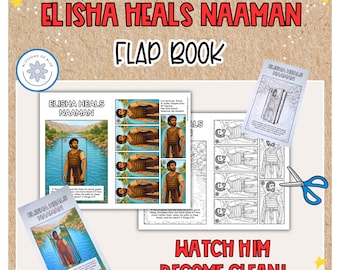 Elisha Heals Naaman | Flap Book and Story | Bible Crafts | 2 Kings 5 | Sunday School | Christian Printable | Old Testament