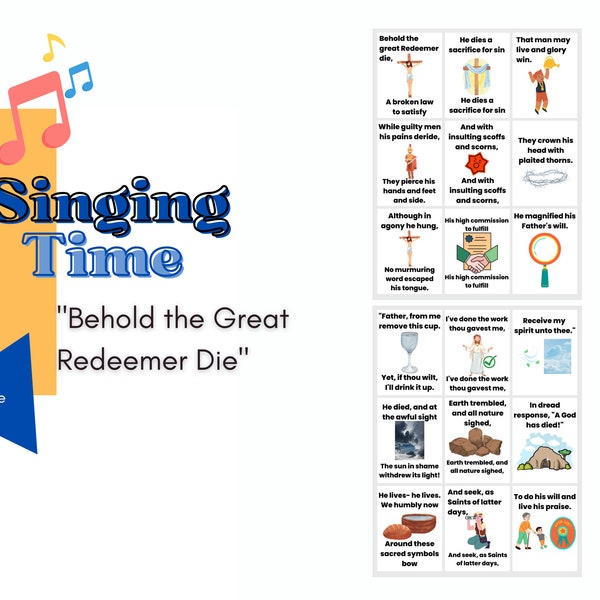 June 2023 LDS Singing Time | Behold The Great Redeemer Die | Primary Music | Singing Time Flip Chart for Primary Come Follow Me | Instant