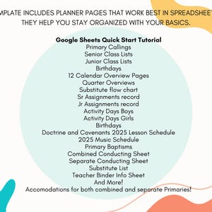 LDS Primary Presidency Planner | Google Sheets Template | Share With ...