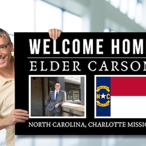 Missionary Welcome Home Poster | Missionary Sign | Personalized Missionary Homecoming Poster | Digital Download | Missionary Flag Sign