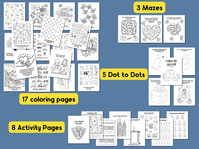 Junior Primary General Conference Packet April 2024 LDS Coloring Pages for General Conference Games, Activities, Coloring Pages image 4