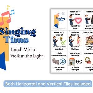 LDS-zangtijd | Leer me in het licht te lopen | Flip-over met zangtijd voor het basisonderwijs Come Follow Me | Chorister LDS | Instant |Visueel nummer