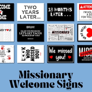 15 LDS Missionary We Missed You Signs | Homecoming Airport Posters | LDS Missionary Print | Returned Missionary Airport Signs | Welcome Home