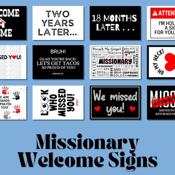 15 LDS Missionary We Missed You Signs | Homecoming Airport Posters | LDS Missionary Print | Returned Missionary Airport Signs | Welcome Home