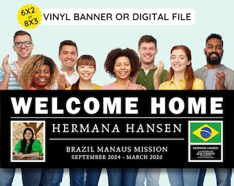 Missionary Welcome Home Banner | Missionary Banner | Personalized Missionary Homecoming Poster | Missionary Flag Sign | Digital Download