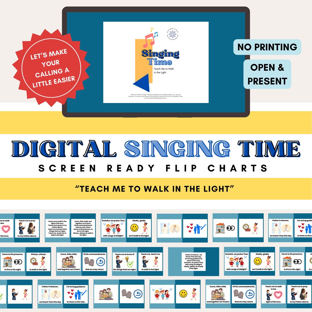 Teach Me to Walk in the Light | Digital Singing Time Flipchart ...