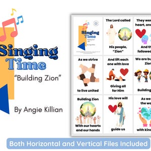 LDS Singzeit | Building Zion von Angie Killian | Primäre Musik | Singzeit Flip Chart für Grundschulkind | LDS | Song-Visuals | Komm Folge