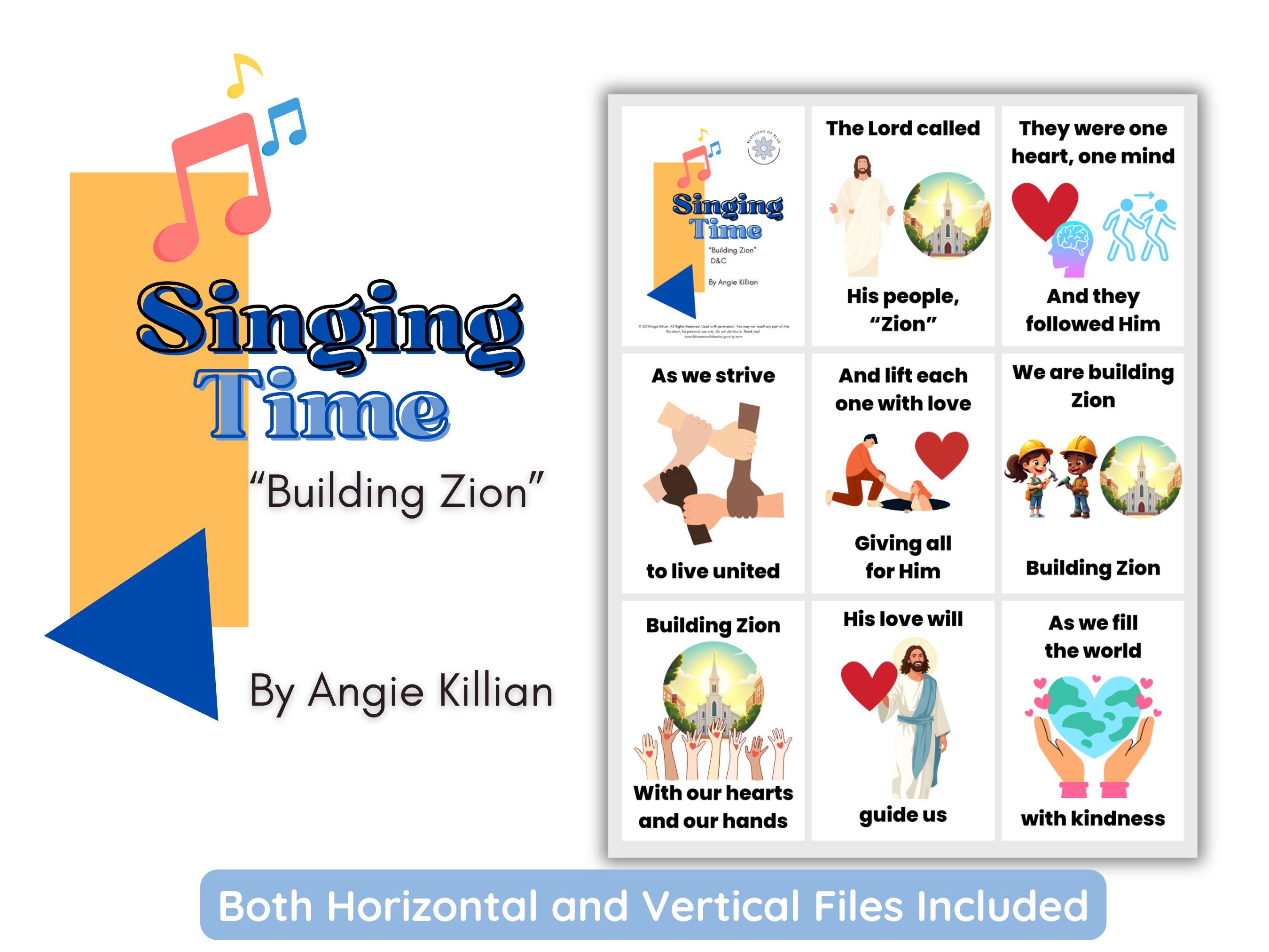 LDS Singing Time | Building Zion by Angie Killian | Primary Music | Singing Time Flip Chart for Primary | LDS | Song Visuals | Come Follow
