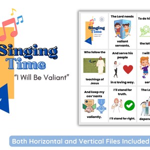 LDS Singing Time | I Will Be Valiant | Primary Music | Singing Time Flip Chart for Primary Come Follow Me | Instant Download