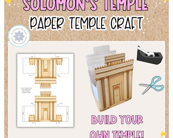 Solomon's Temple Paper Craft | Mini Temple | Bible Crafts | Solomon | Sunday School | Christian Printable | Old Testament