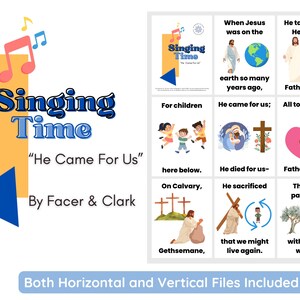 LDS Singing Time | He Came For Us | Primary Music | Singing Time Flip Chart for Primary | LDS | Song Visuals | Come Follow Me 2025