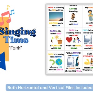 LDS Singing Time | Faith | Primary Music | Singing Time Flip Chart for Primary Come Follow Me | Instant Download | Chorister LDS