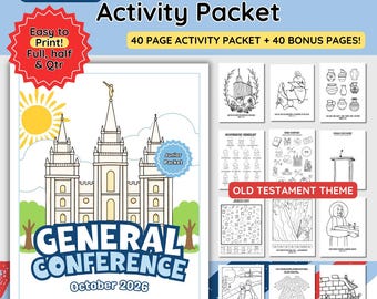 Junior Primary October 2026 LDS General Conference Activity Packet | Games- Notes- Coloring Pages | Old Testament | Class handout | Listen