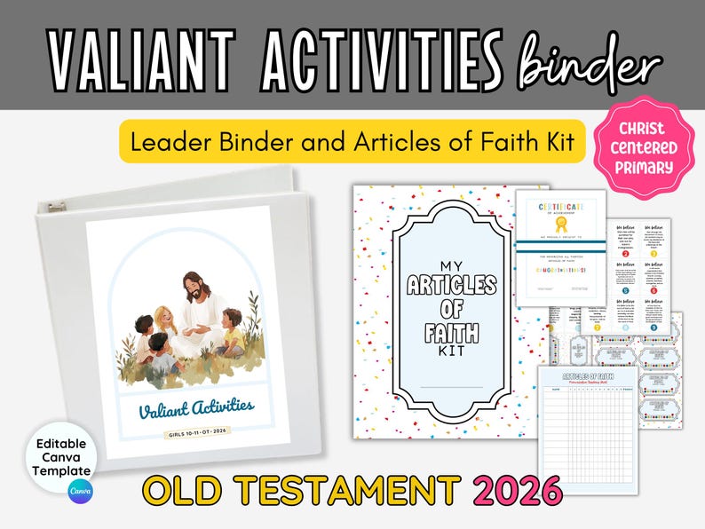 LDS Valiant Activities Binder and Articles of Faith Kit | Includes Goal ...