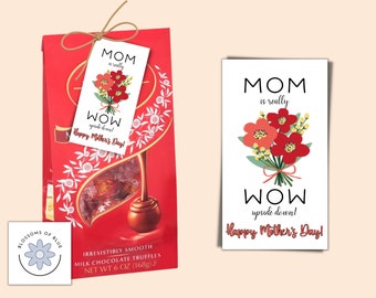 Mother's Day Card | Gift Tag | Mom is Wow | Printable Bookmark | Classroom or Church Class Gift | PDF | Instant download