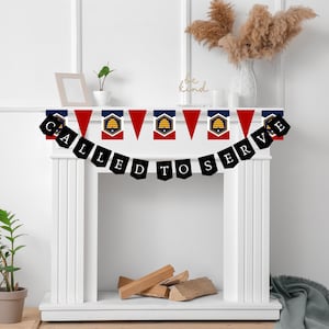 Zum Servieren des Wimpelbanners berufen | Missionarszeichen | Wimpelbanner mit personalisierter Missionsflagge | Digitaler Download | Abschiedsparty-Dekoration