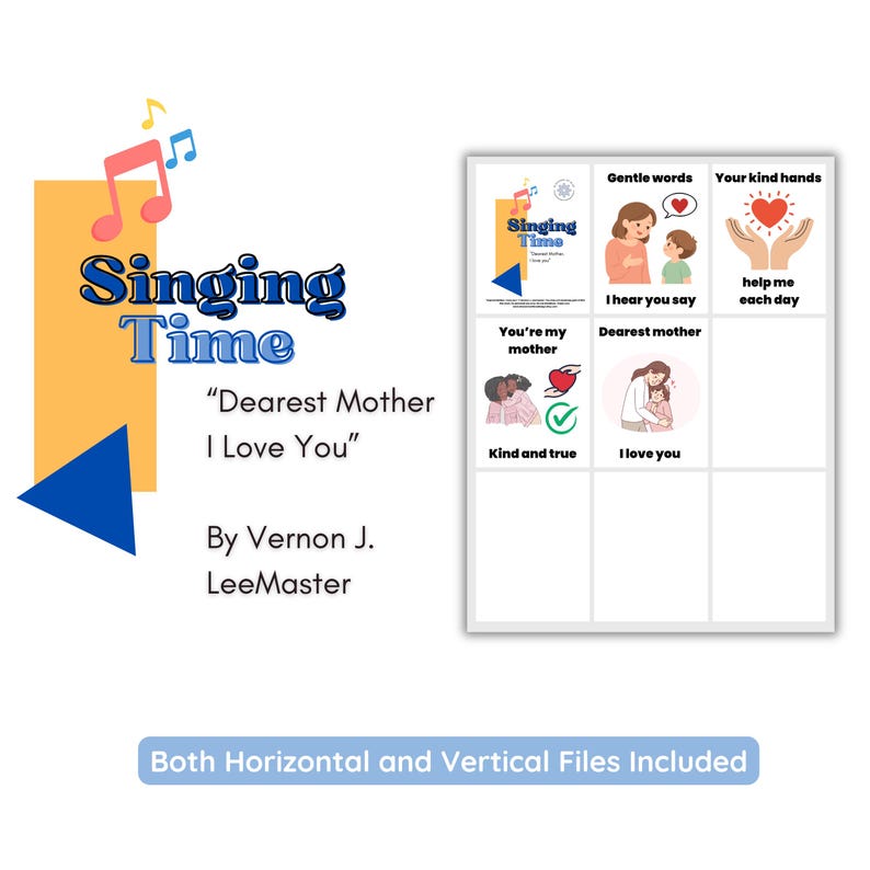 Dearest Mother, I Love You | LDS Primary Music (digital Download) - Etsy