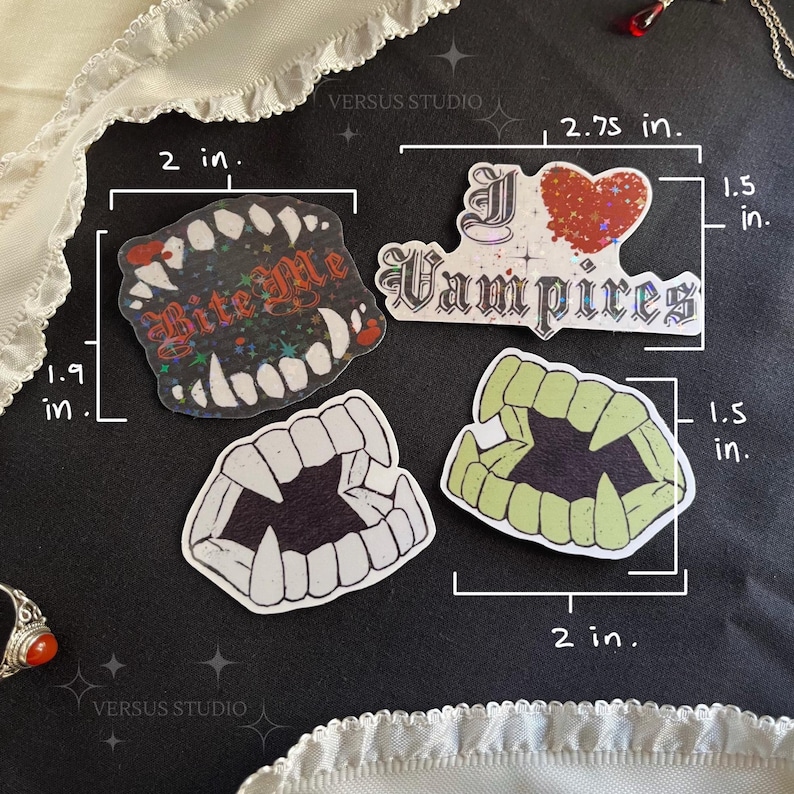 Vampire Themed Sticker Pack - Etsy