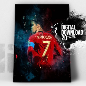 Cristiano Ronaldo Poster | Digital Printable | Canvas Wall Art | Gift for him | Gift for her | Home Decor | Modern Art Prints