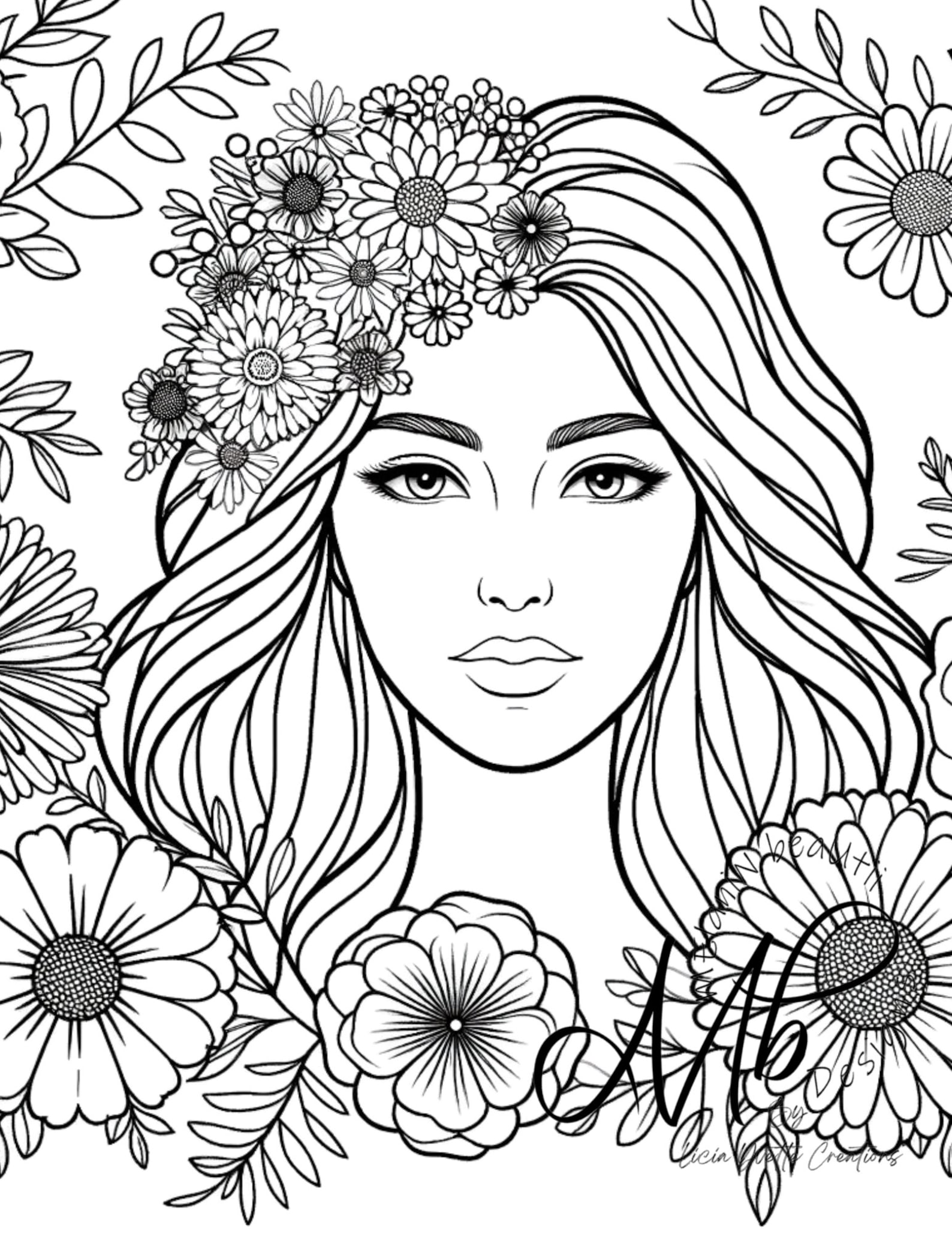 AI Digital Coloring Page African American Printable - Etsy