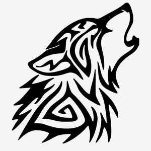 Tribal Wolf Vinyl Decal Sticker