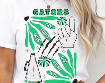 Flower Gator Shirt, Customizable, Gator Country, Gators Shirt, Gators Spirit Tee, Gators Mascot, Gators Football, Gators Basketball, Gators