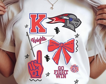 Blue and Red Knights Spirit Shirt, Knights Shirt, Knights Football, Knights Mascot, Knights Tshirt, Knight Team, Go Knights, Knight Spirit