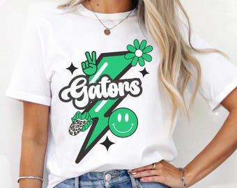 Gator Lightning Bolt Shirt, Customizable, Gator Country, Gators Shirt, Gator Team, Gators Mascot, Gators Football, Gators Basketball