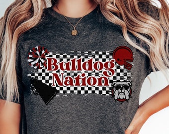 Bulldog School Spirit Shirt, School Fan Tshirt, Bulldog Nation Tee