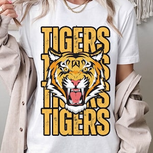 Tiger TShirt, Tigers School Tee, Tiger Nation, Tiger School Shirt, School Spirit Tee, Bella Canvas Tee
