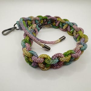 Lighter Rainbow Rhinestone Rope Bag Strap