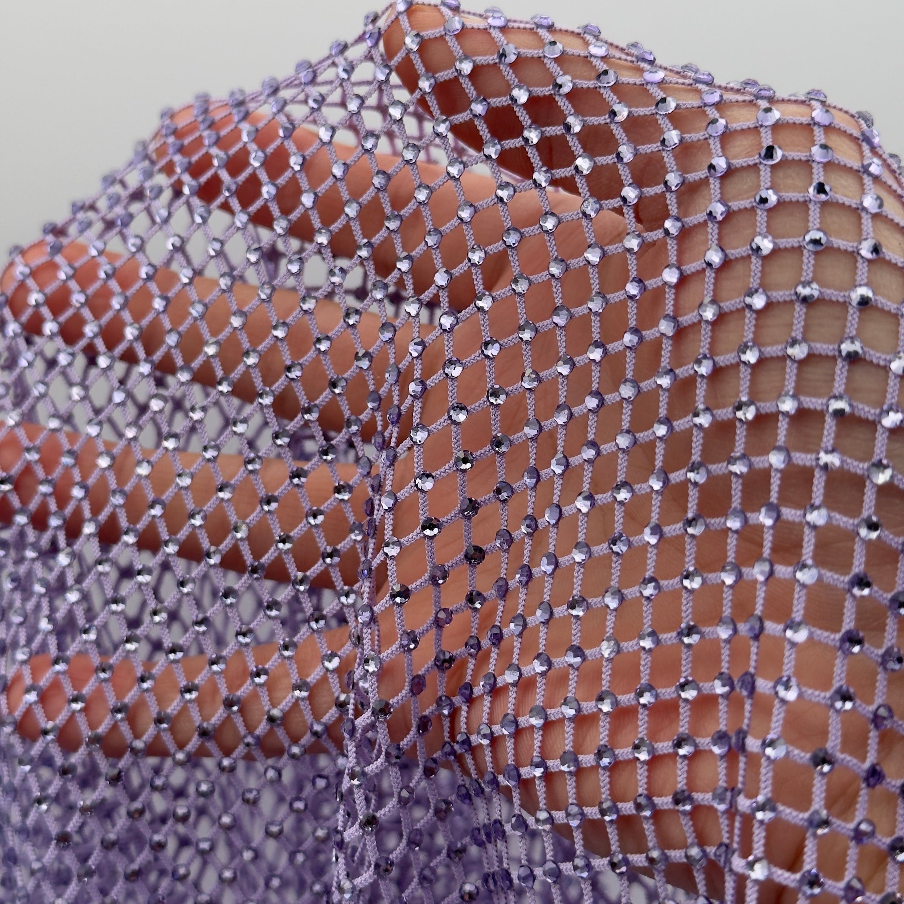 Rhinestone Mesh Fabric by the Yard - Etsy
