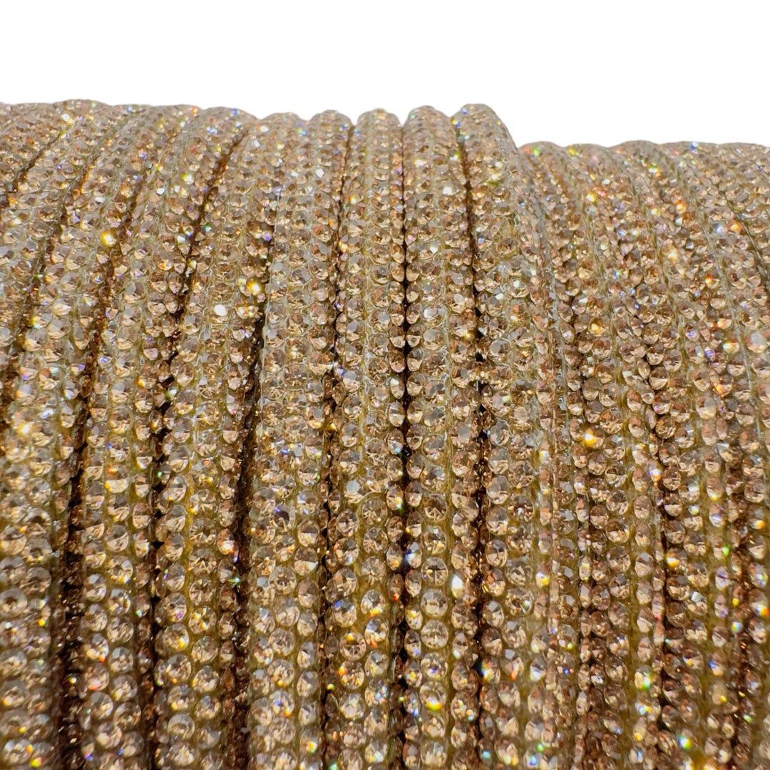 Golden Bronze Corded Rhinestone Rope | by the Yard - Etsy