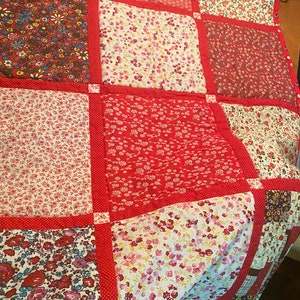 Red Floral Blanket set, gift set for new mom or new baby