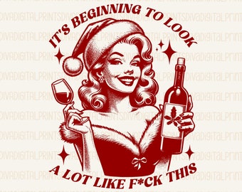 Retro Mädchen Weihnachten PNG, trendiges Vintage Retro Lustiges Design für Grafik-T-Shirts, Retro Vintage Weihnachten Png, lustiges Retro Freches Png, pdf, AI