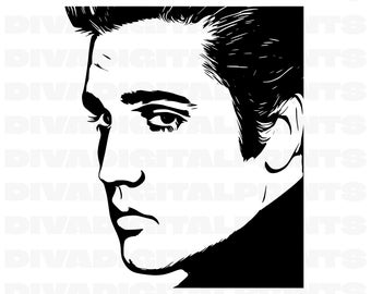 Elvis SVG, PNG Digital Download, Elvis Presley SVG, Elvis Presley Sublimation, Elvis Presley, Elvis Clip Art, Elvis Commercial Use, Vintage