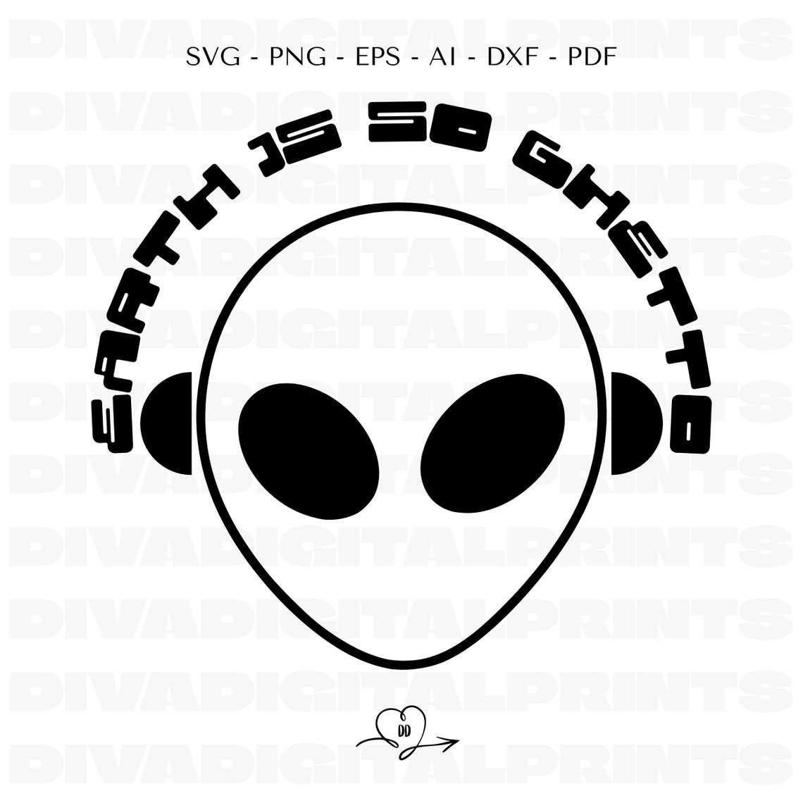 Alien Head Alien Svg Earth is so Ghetto SVG Alien PNG - Etsy
