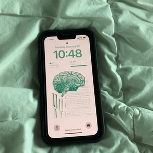 Neurology/Brain Anatomy iPhone Wallpaper (Green with light tan background)