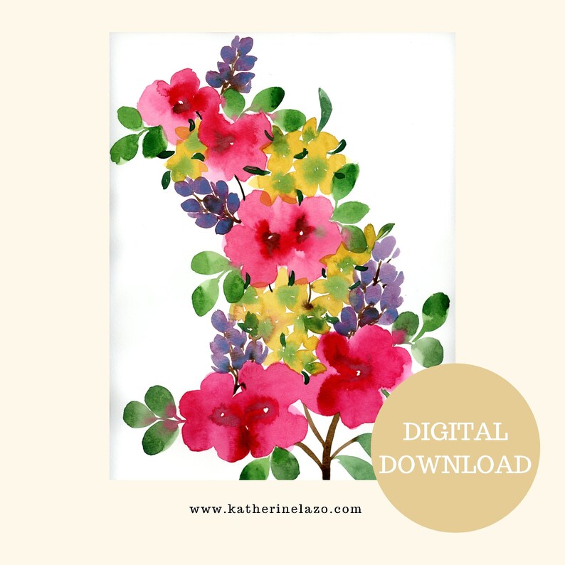 Bright Flowers, Printable Art, Wall Art, Flowers, Nature, Art ...
