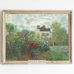 The Secret Garden Cottage Flower Garden Painting | Cottagecore Vintage Art Print | PRINTABLE | No. 201