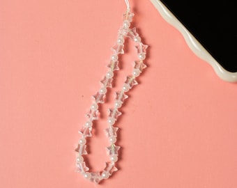 Crystal Starlight Phone Charm Strap: Beaded Y2K Phone Lanyard