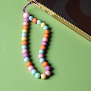 Candy Crush Phone Charm Strap, y2k phone straps, Phone wrist strap, phone lanyard, candy beads, phone strap, colorful beaded phone charms