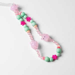 Pig Phone Charm Strap, y2k phone straps, Phone wrist strap, phone lanyard, candy beads, beaded phone strap, colorful beaded phone charms