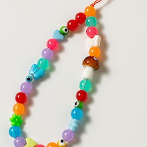 Groovy Girl Phone Charm Strap, y2k phone straps, Phone wrist strap, phone lanyard, beaded phone strap, colorful beaded phone charms