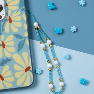 Daisy Phone Charm Strap, y2k phone Straps, Phone Handschlaufe, Telefon Schlüsselband, Candy Perlen, Perlen Handyband, bunte Perlen Handyanhänger