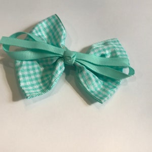 Blythe Doll Hair Accessories Light Blue Gingham Bow Hair Clip