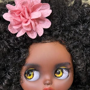 Blythe Doll Hair Pink Flower Shaped Hair Clip